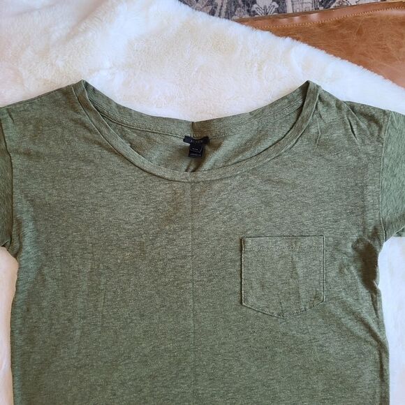 J. Crew Olive Green Boatneck Tee (Size XXS) - Picture 5 of 6
